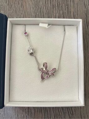 Ryze Party Storyline Necklace "Defined By Me" Rose Crystal on .925 Sterling BOW